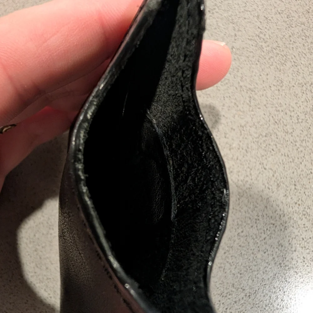 Fossil Black Leather Card Sleeve Money Clip